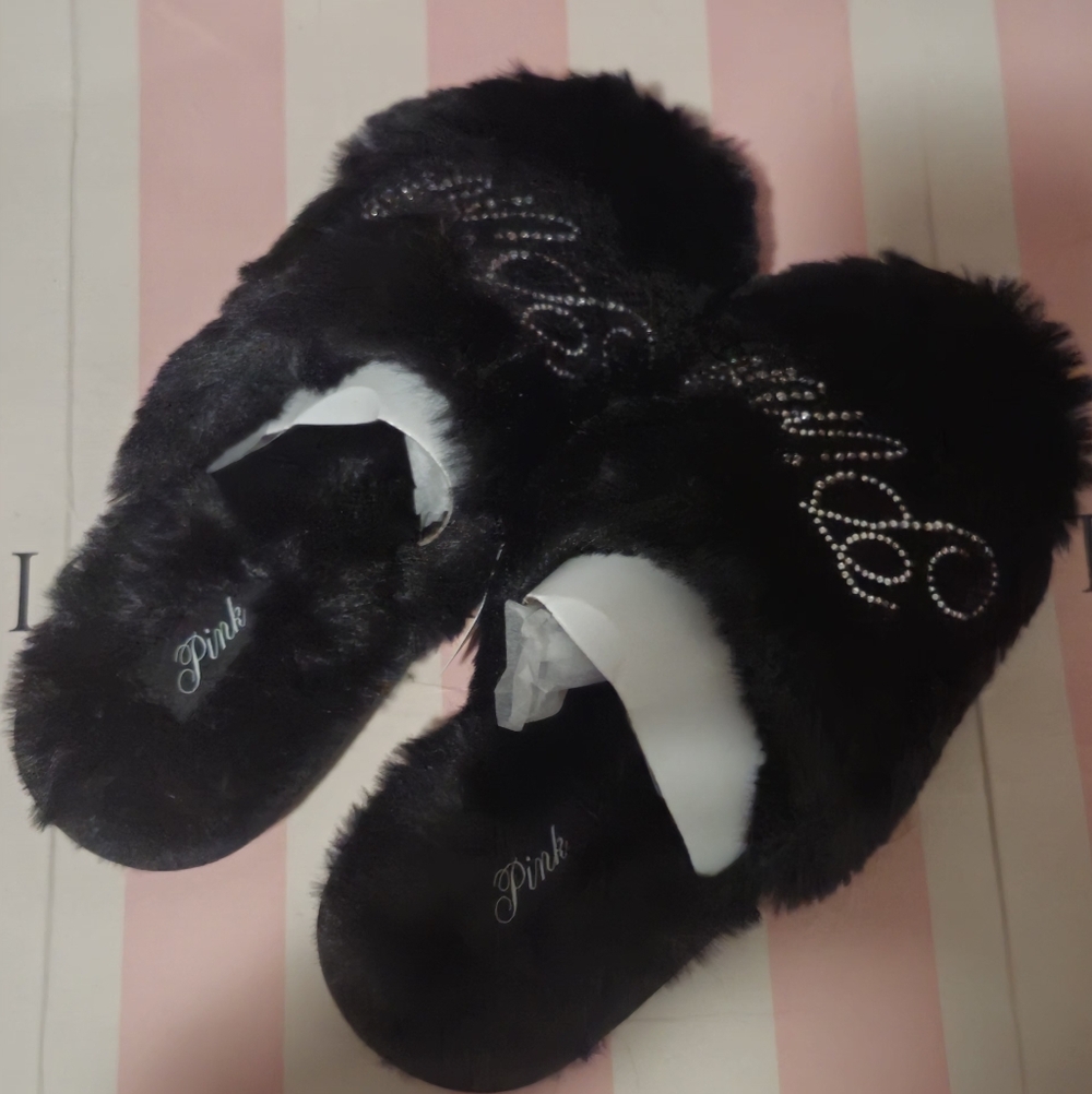 Victoria's Secret PINK Faux Fur Slipper Size Large NWT - Picture 3 of 9